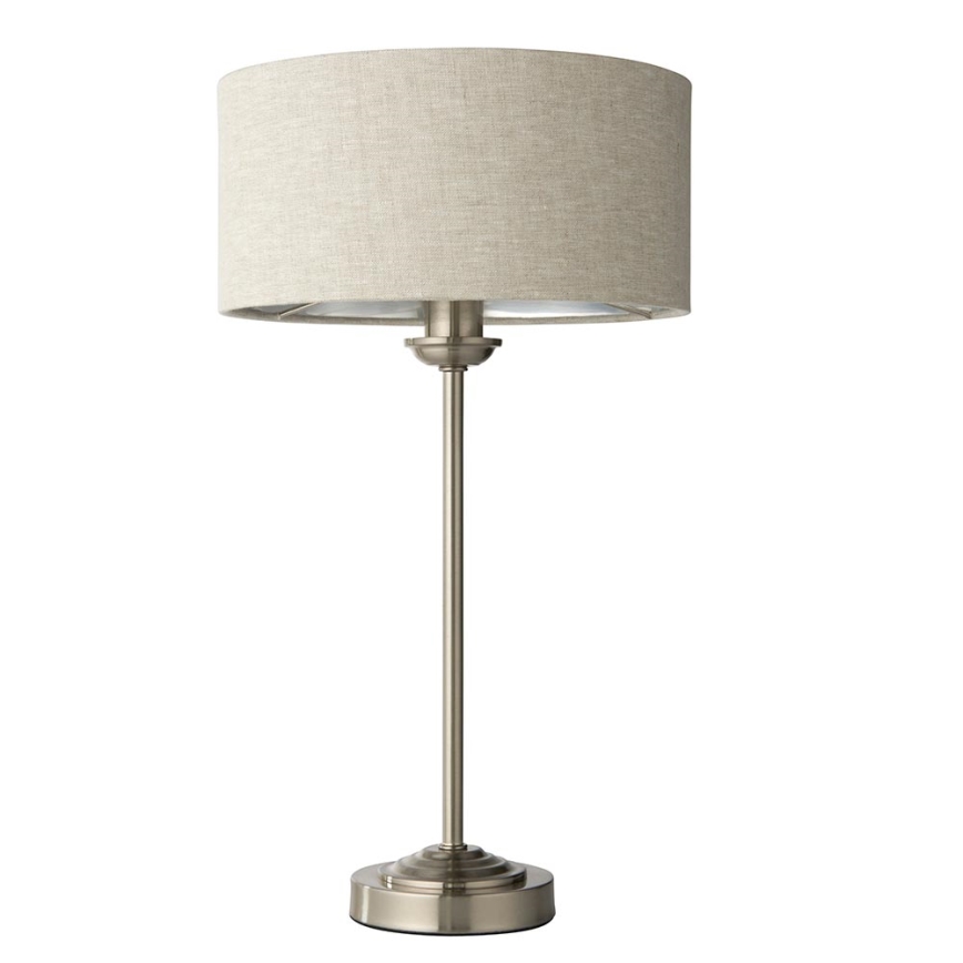 Endon 100646 - Stolní lampa HIGHCLERE 1xE14/7W/230V béžová/matný chrom pr. 25 cm