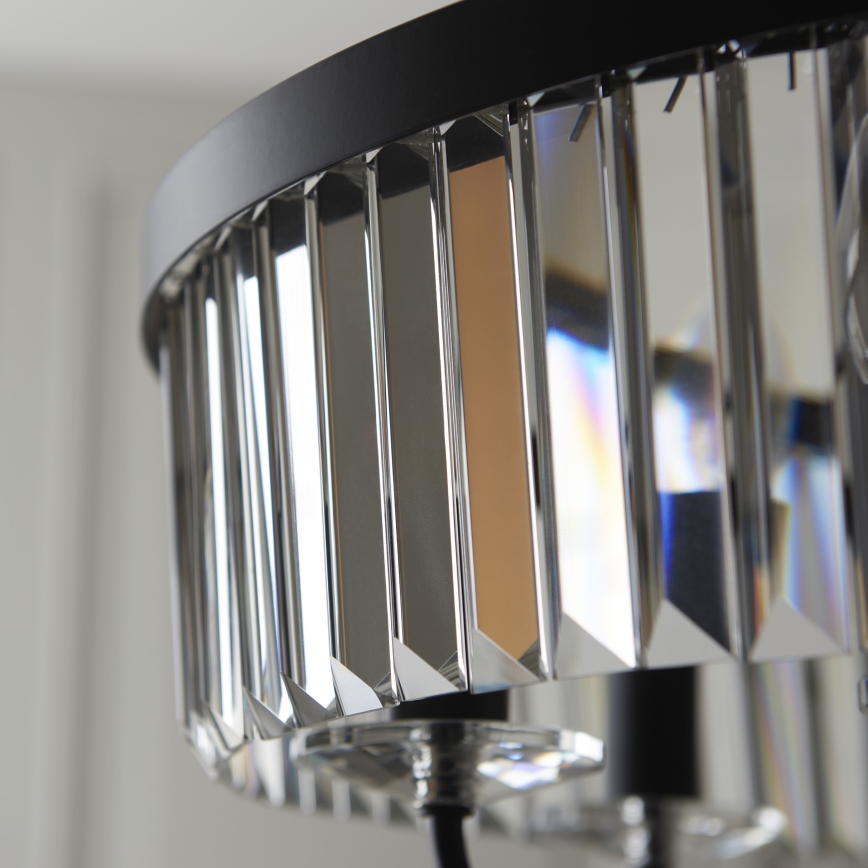 Endon 100711 - Lustr na řetězu CHESTERFIELD 6xE14/6W/230V pr. 55 cm černá