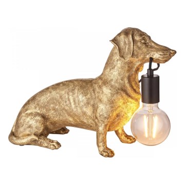 Endon 101187 - Stolní lampa DACHSHUND 1xE27/10W/230V zlatá