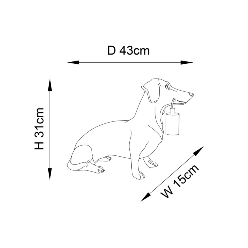 Endon 101187 - Stolní lampa DACHSHUND 1xE27/10W/230V zlatá