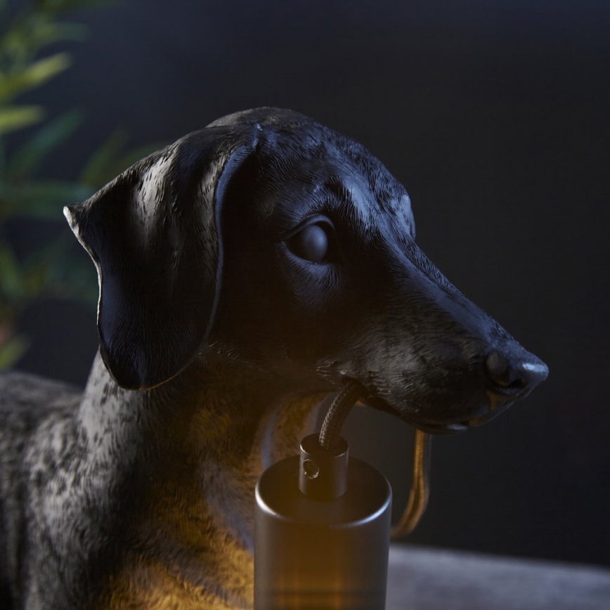 Endon 101188 - Stolní lampa DACHSHUND 1xE27/10W/230V černá