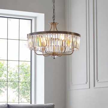 Endon 102505 - Lustr na řetězu 6xE14/6W/230V pr. 55 cm mosaz