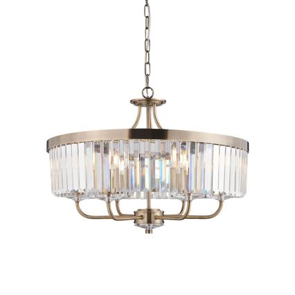 Endon 102505 - Lustr na řetězu 6xE14/6W/230V pr. 55 cm mosaz
