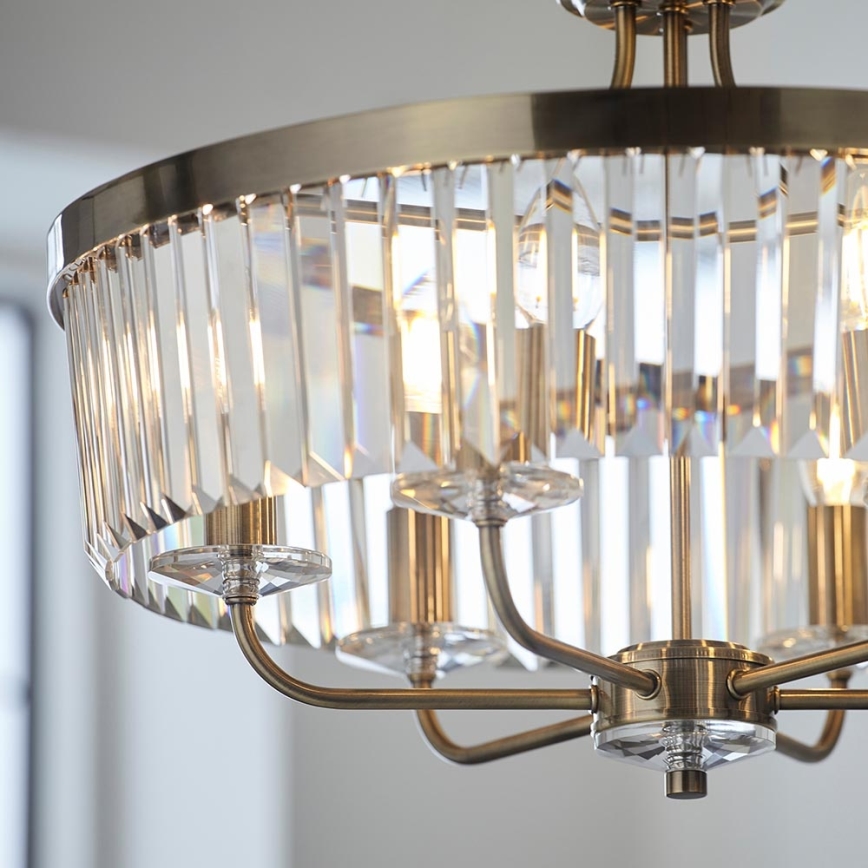 Endon 102505 - Lustr na řetězu 6xE14/6W/230V pr. 55 cm mosaz