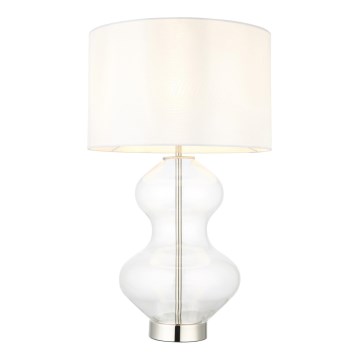 Endon 102676 - Stmívatelná stolní lampa KELDA 1xE27/10W/230V bílá/matný chrom