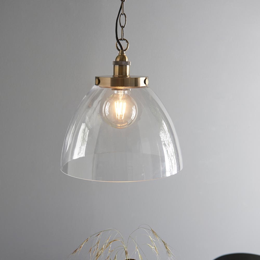 Endon 102926 - Lustr na řetězu HANSEN 1xE27/10W/230V mosaz