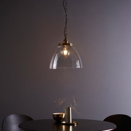 Endon 102926 - Lustr na řetězu HANSEN 1xE27/10W/230V mosaz
