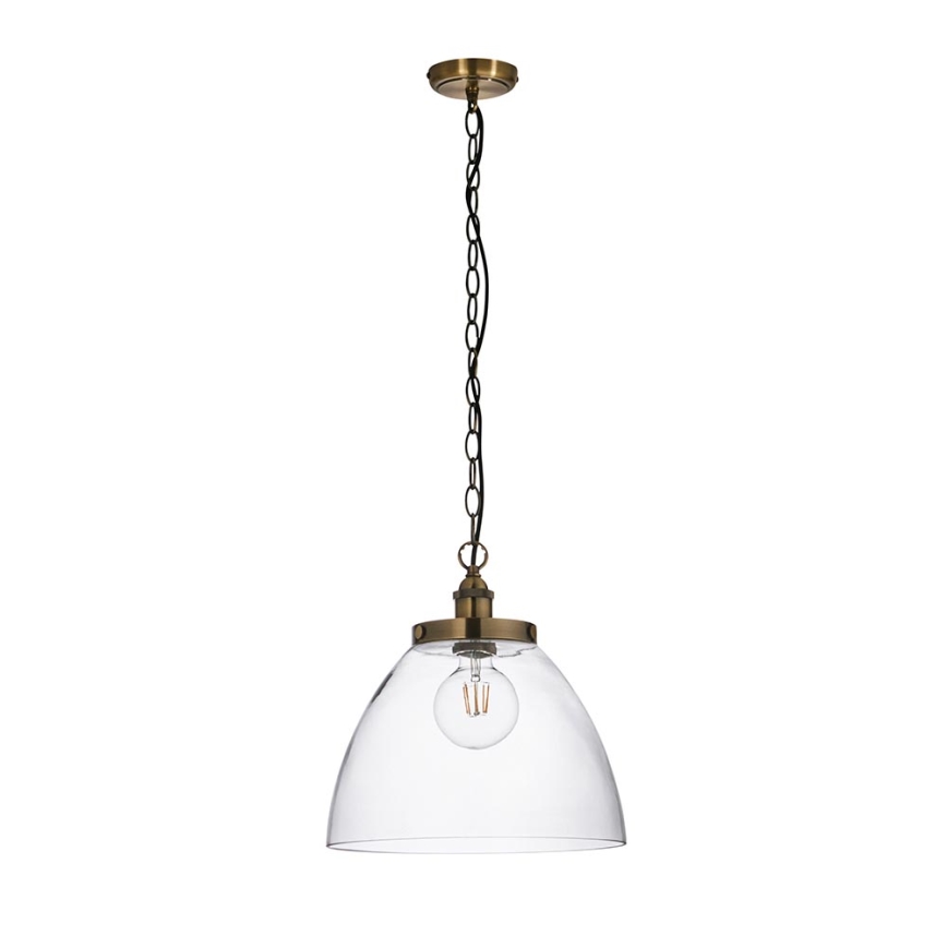 Endon 102926 - Lustr na řetězu HANSEN 1xE27/10W/230V mosaz