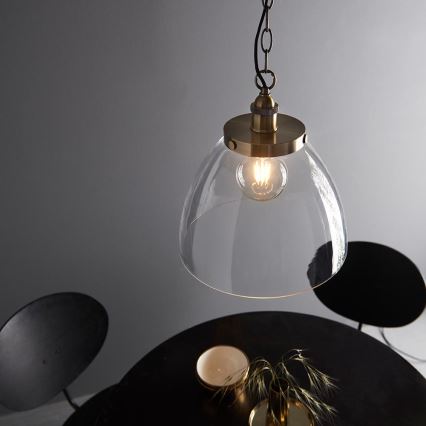 Endon 102926 - Lustr na řetězu HANSEN 1xE27/10W/230V mosaz