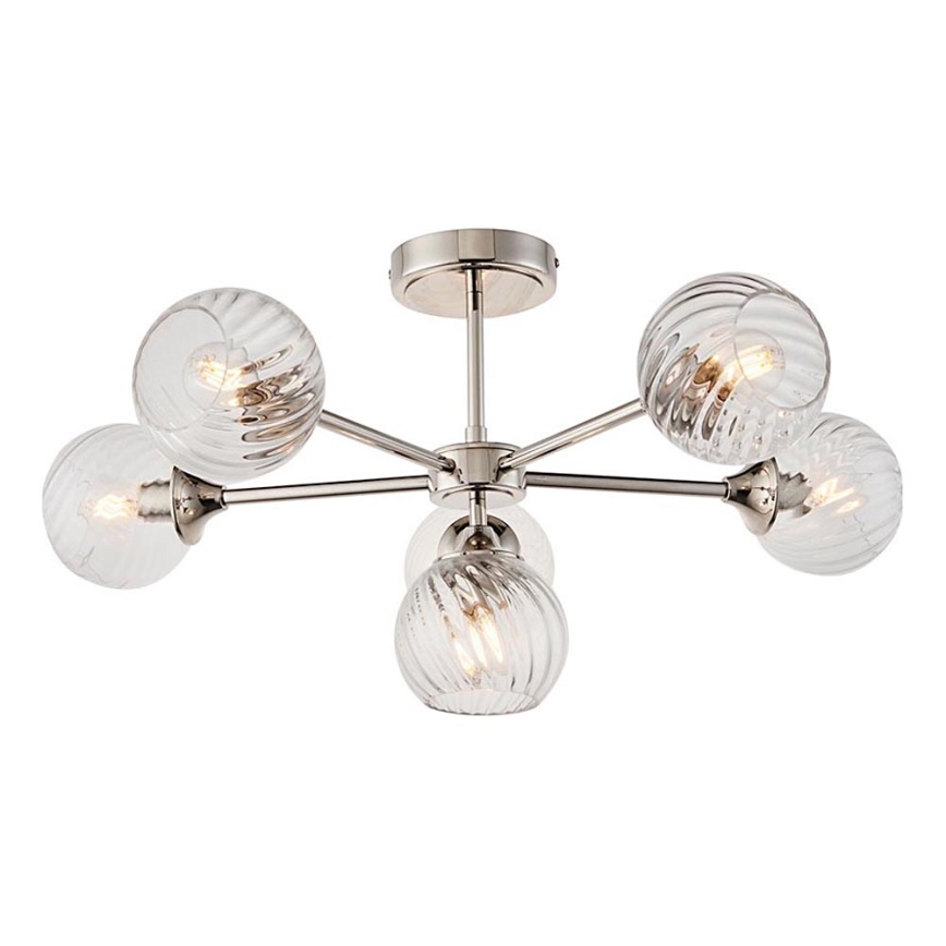 Endon 104050 - Lustr na tyči ALLEGRA 6xE14/7W/230V lesklý chrom/čirá