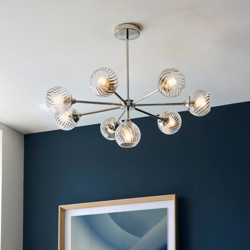 Endon 104051 - Lustr na tyči ALLEGRA 8xE14/7W/230V lesklý chrom