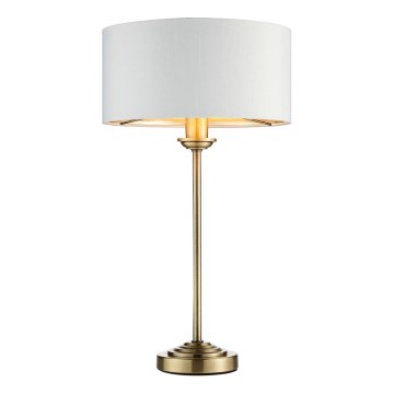 Endon 104054 - Stolní lampa HIGHCLERE 1xE14/7W/230V bílá/mosaz pr. 25 cm