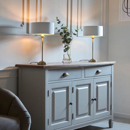 Endon 104054 - Stolní lampa HIGHCLERE 1xE14/7W/230V bílá/mosaz pr. 25 cm