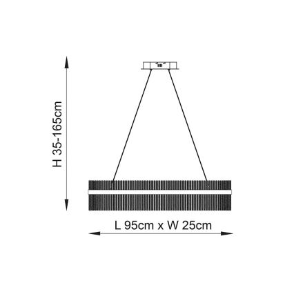Endon 104082 - LED Stmívatelný lustr na lanku ADRIEL LED/47W/230V 3000K zlatá/čirá
