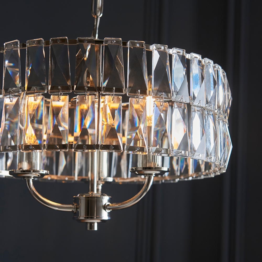 Endon 104466 - Lustr na řetězu CLIFTON 3xE14/6W/230V lesklý chrom/čirá pr. 38,5 cm