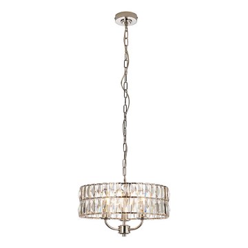 Endon 104466 - Lustr na řetězu CLIFTON 3xE14/6W/230V lesklý chrom/čirá pr. 38,5 cm
