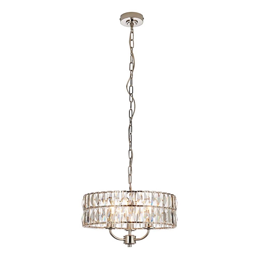 Endon 104466 - Lustr na řetězu CLIFTON 3xE14/6W/230V lesklý chrom/čirá pr. 38,5 cm