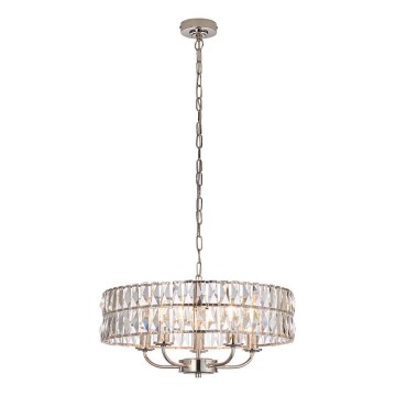 Endon 104467 - Lustr na řetězu CLIFTON 5xE14/6W/230V lesklý chrom/čirá