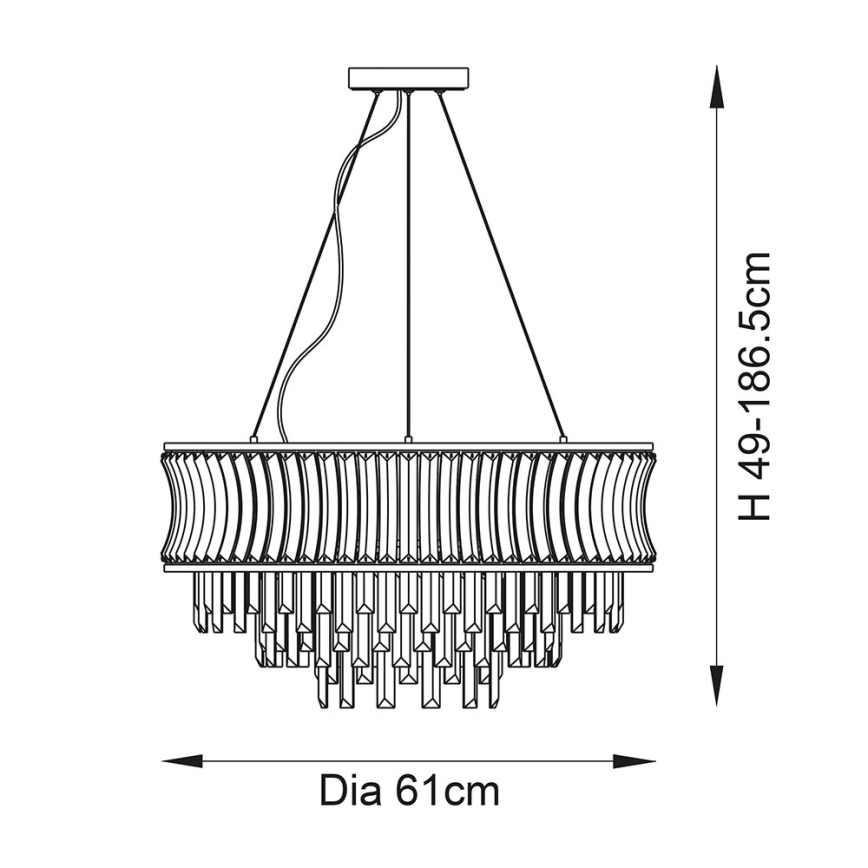 Endon 104530 - Lustr na řetězu 9xE14/6W/230V lesklý chrom