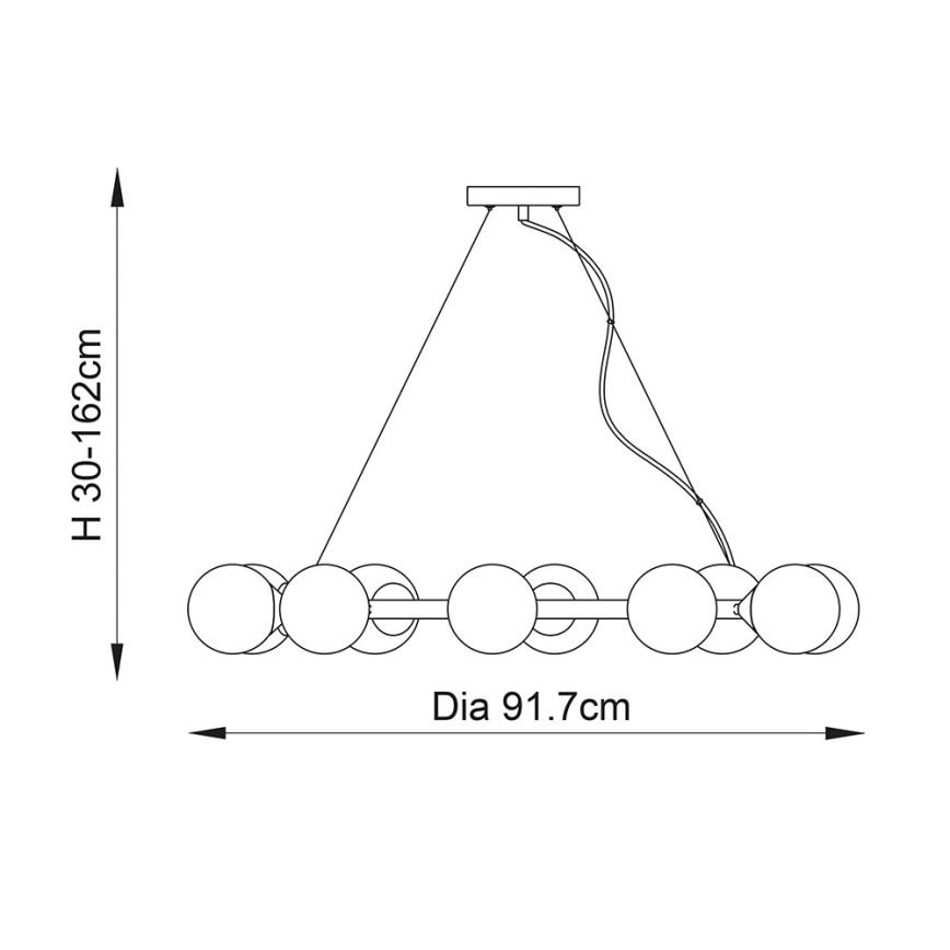 Endon 106008 - Lustr na lanku OTIS 10xG9/3W/230V zlatá/bílá