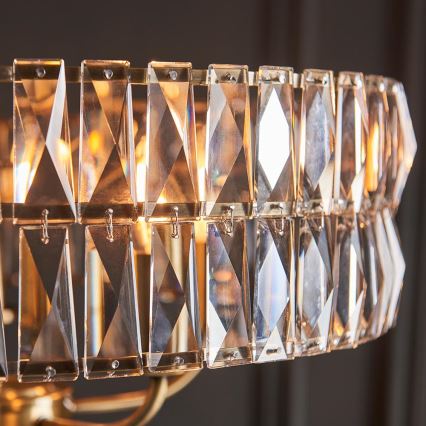 Endon 106244 - Lustr na řetězu CLIFTON 5xE14/6W/230V mosaz/čirá