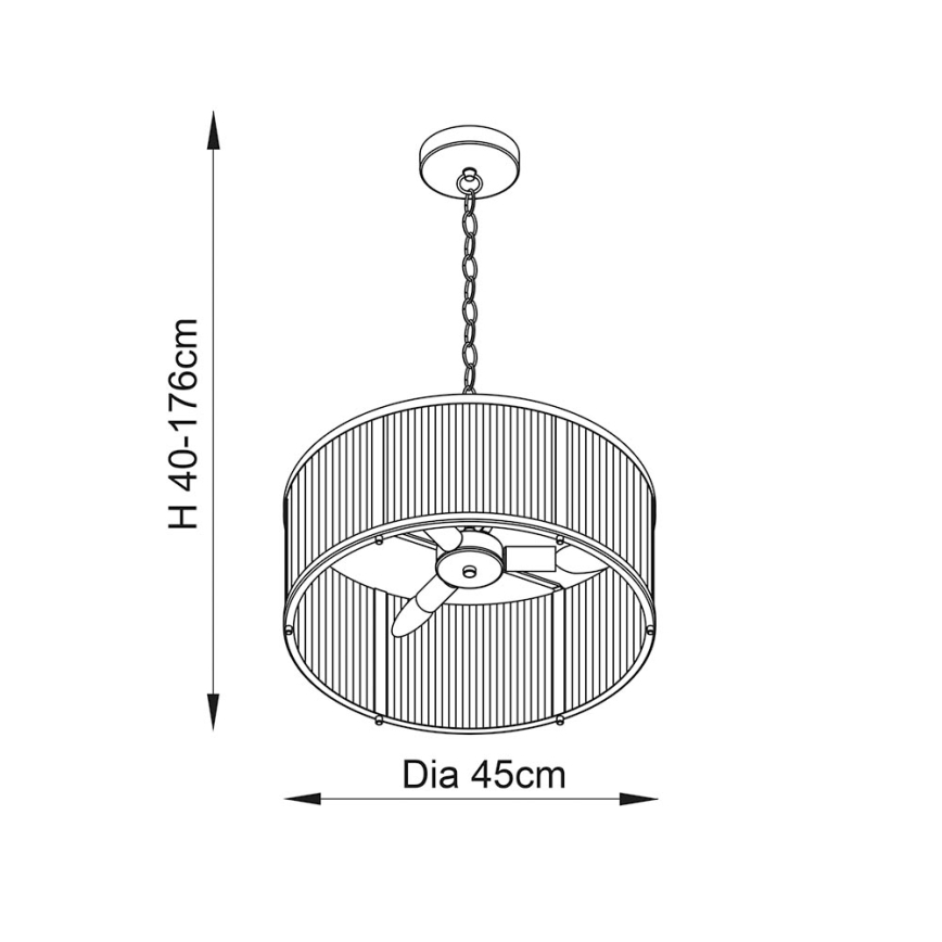 Endon 106282 - Lustr na řetězu RIDGETON 3xE14/6W/230V mosaz