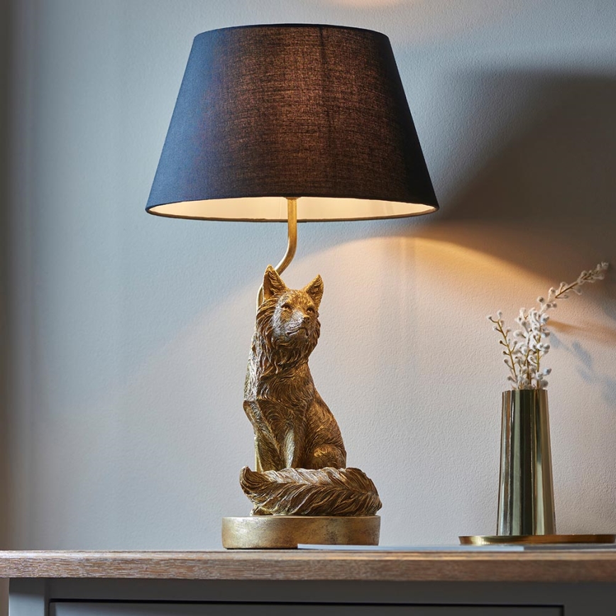 Endon 106796 - Stolní lampa FOX 1xE14/6W/230V černá/mosaz
