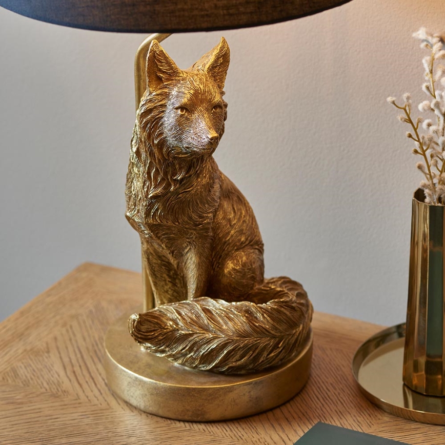 Endon 106796 - Stolní lampa FOX 1xE14/6W/230V černá/mosaz