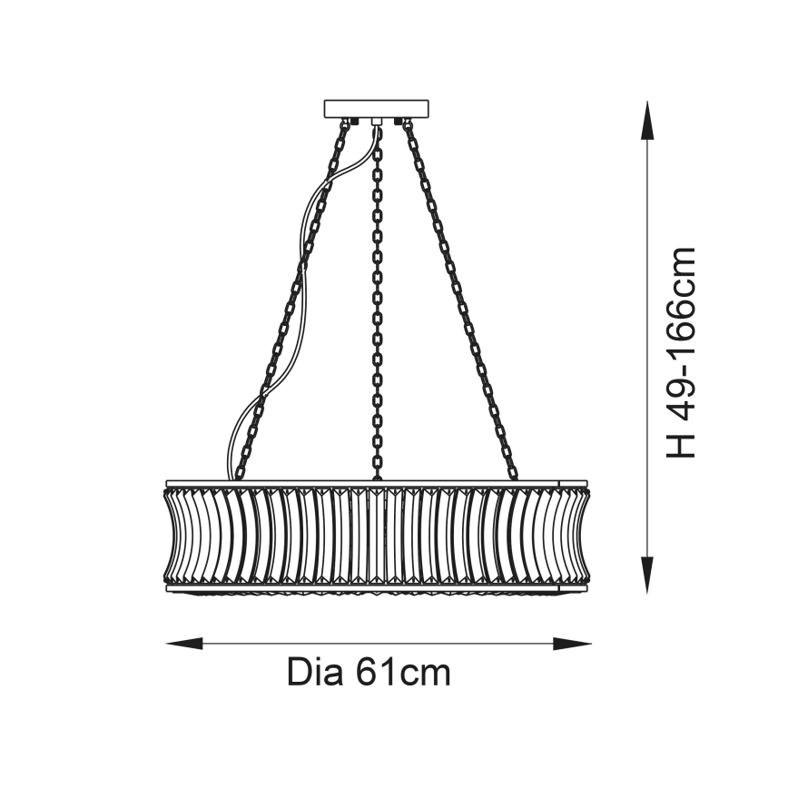 Endon 106811 - Lustr na řetězu 6xE14/6W/230V zlatá