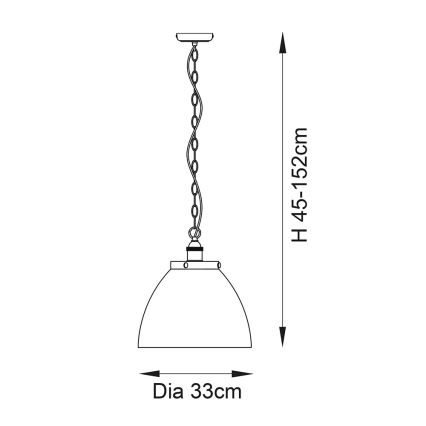 Endon 106895 - Lustr na řetězu HANSEN 1xE27/10W/230V měděná