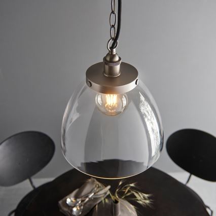 Endon 106896 - Lustr na řetězu HANSEN 1xE27/10W/230V matný chrom