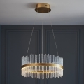 Endon 107671 - LED Stmívatelný lustr na lanku ADRIEL LED/41W/230V 3000K pr. 51 cm zlatá/čirá
