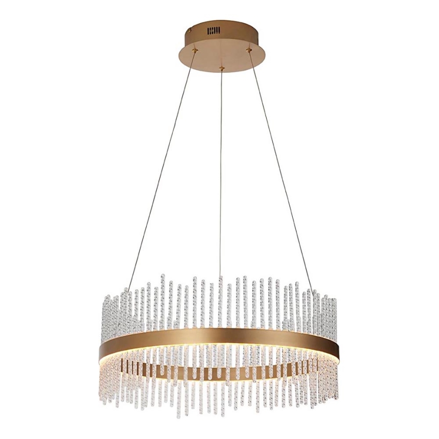 Endon 107671 - LED Stmívatelný lustr na lanku ADRIEL LED/41W/230V 3000K pr. 51 cm zlatá/čirá