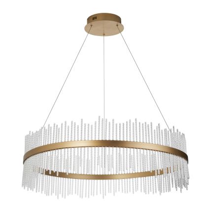 Endon 107672 - LED Stmívatelný lustr na lanku ADRIEL LED/83W/230V 3000K pr. 89 cm zlatá/čirá