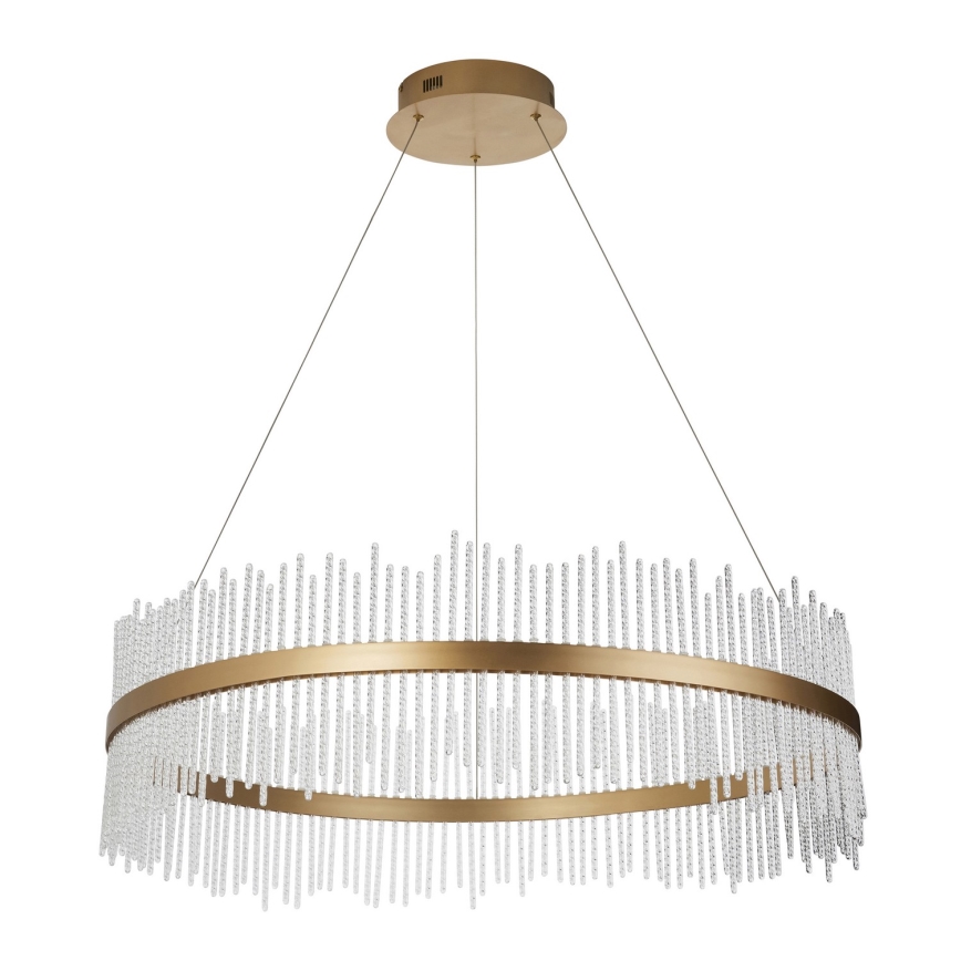 Endon 107672 - LED Stmívatelný lustr na lanku ADRIEL LED/83W/230V 3000K pr. 89 cm zlatá/čirá