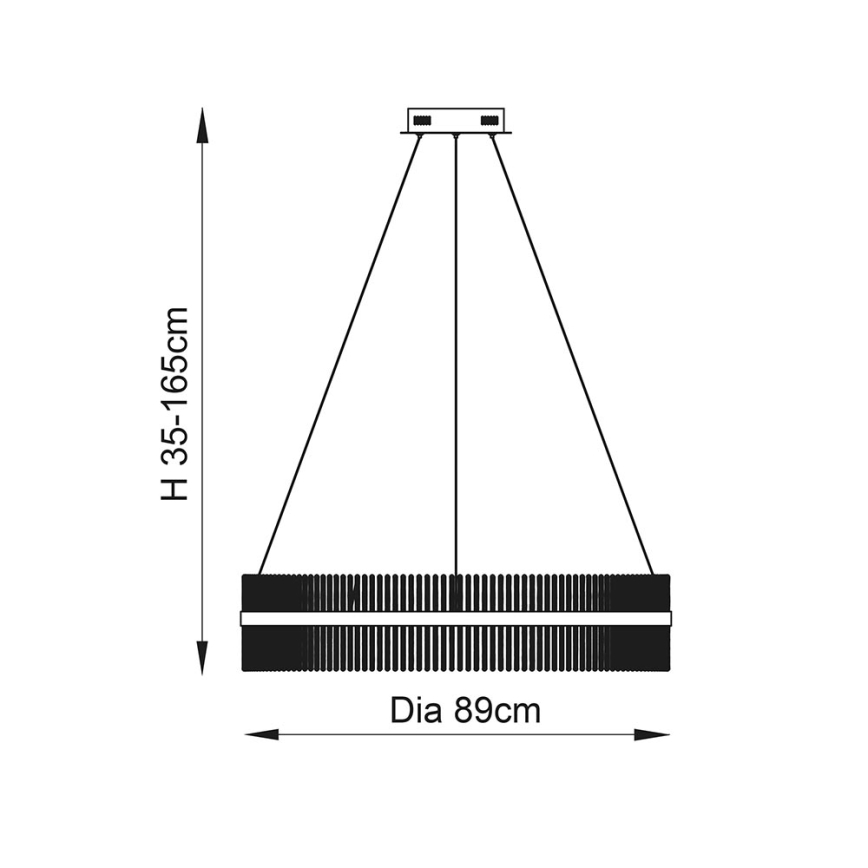 Endon 107672 - LED Stmívatelný lustr na lanku ADRIEL LED/83W/230V 3000K pr. 89 cm zlatá/čirá