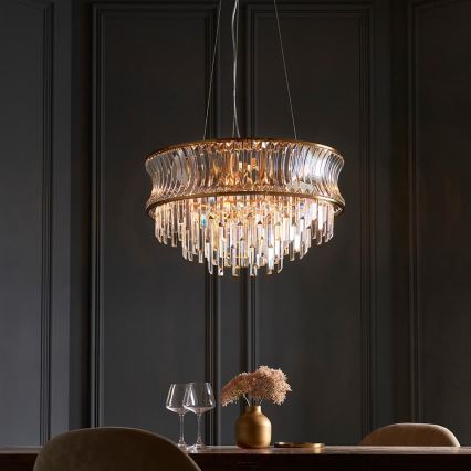 Endon 107785 - Lustr na lanku 9xE14/6W/230V mosaz
