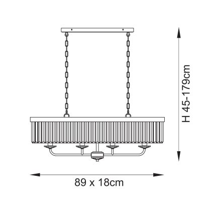 Endon 109058 - Lustr na řetězu 4xE14/6W/230V lesklý chrom