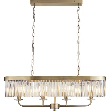 Endon 110539 - Lustr na řetězu CHESTERFIELD 4xE14/6W/230V mosaz
