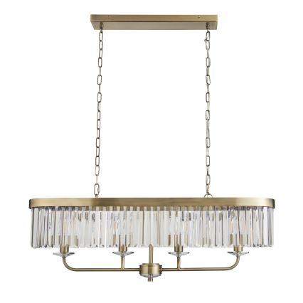 Endon 110539 - Lustr na řetězu CHESTERFIELD 4xE14/6W/230V mosaz