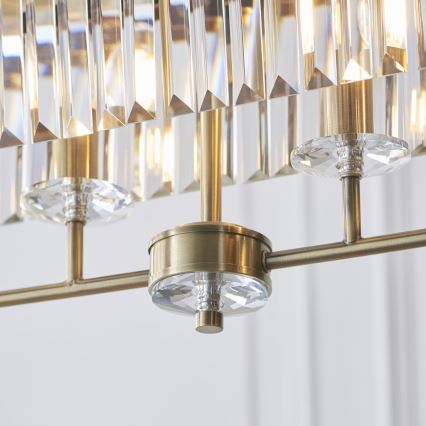 Endon 110539 - Lustr na řetězu CHESTERFIELD 4xE14/6W/230V mosaz
