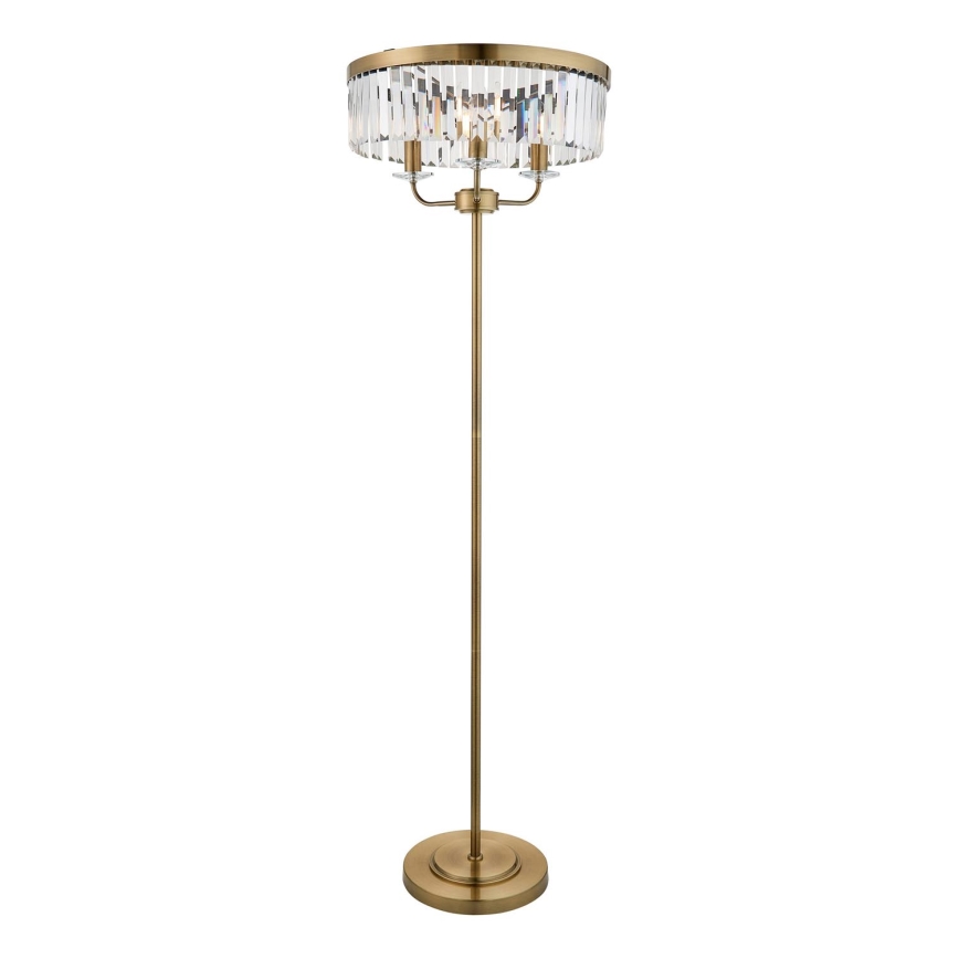 Endon 110644 - Stojací lampa CHESTERFIELD 3xE14/6W/230V mosaz