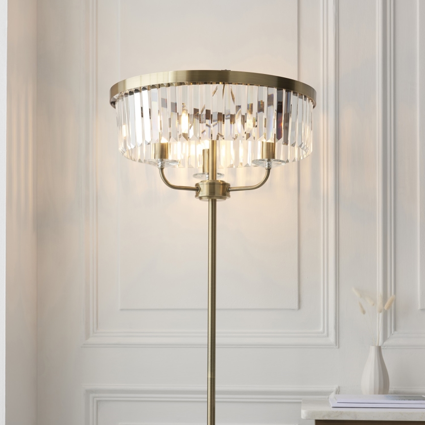 Endon 110644 - Stojací lampa CHESTERFIELD 3xE14/6W/230V mosaz
