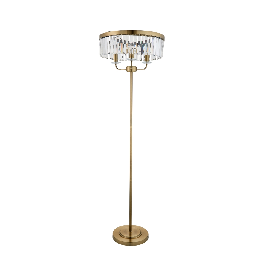 Endon 110644 - Stojací lampa CHESTERFIELD 3xE14/6W/230V mosaz