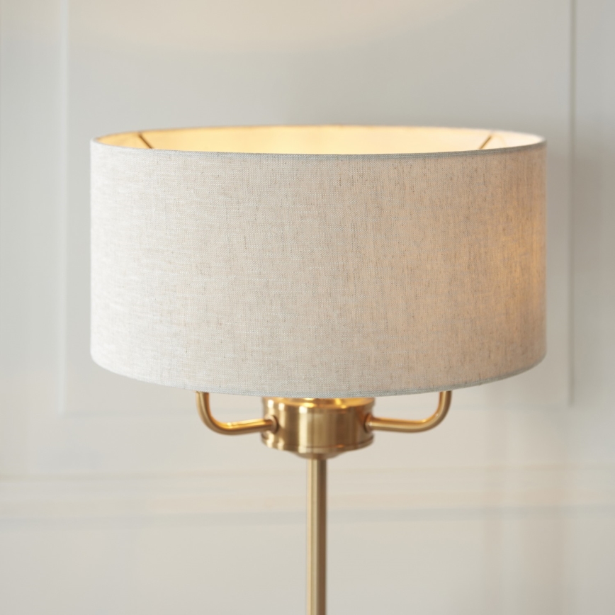 Endon 110721 - Stolní lampa HIGHCLERE 3xE14/18W/230V béžová/mosaz