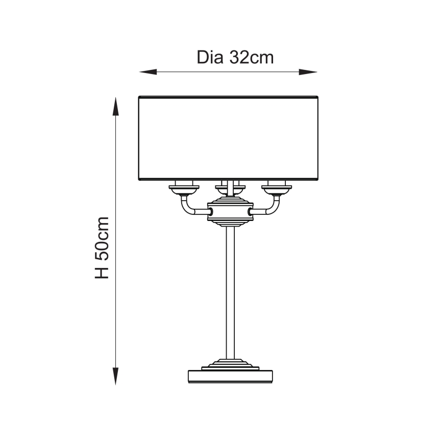 Endon 110721 - Stolní lampa HIGHCLERE 3xE14/18W/230V béžová/mosaz