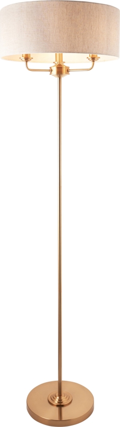 Endon 110724 - Stojací lampa HIGHCLERE 1xE14/40W/230V béžová/mosaz