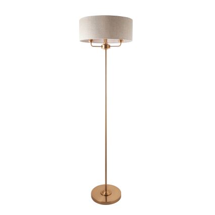 Endon 110724 - Stojací lampa HIGHCLERE 1xE14/40W/230V béžová/mosaz