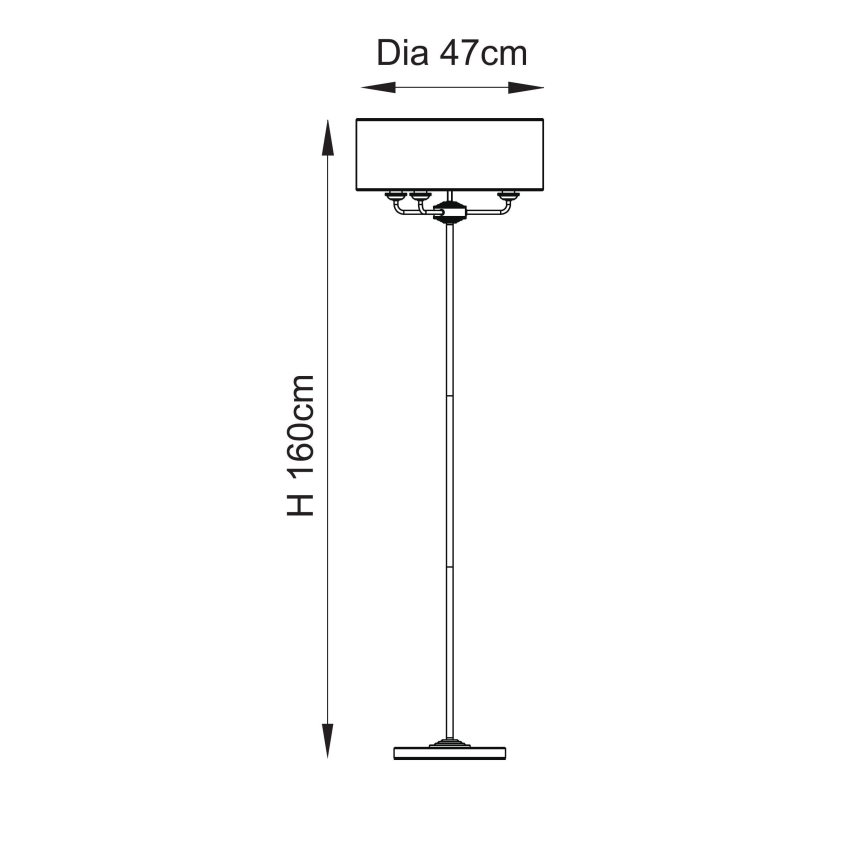 Endon 110724 - Stojací lampa HIGHCLERE 1xE14/40W/230V béžová/mosaz