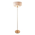 Endon 110724 - Stojací lampa HIGHCLERE 1xE14/40W/230V béžová/mosaz pr. 47 cm